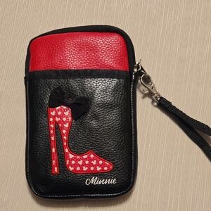 Red and Black Minnie Mouse Wristlet
